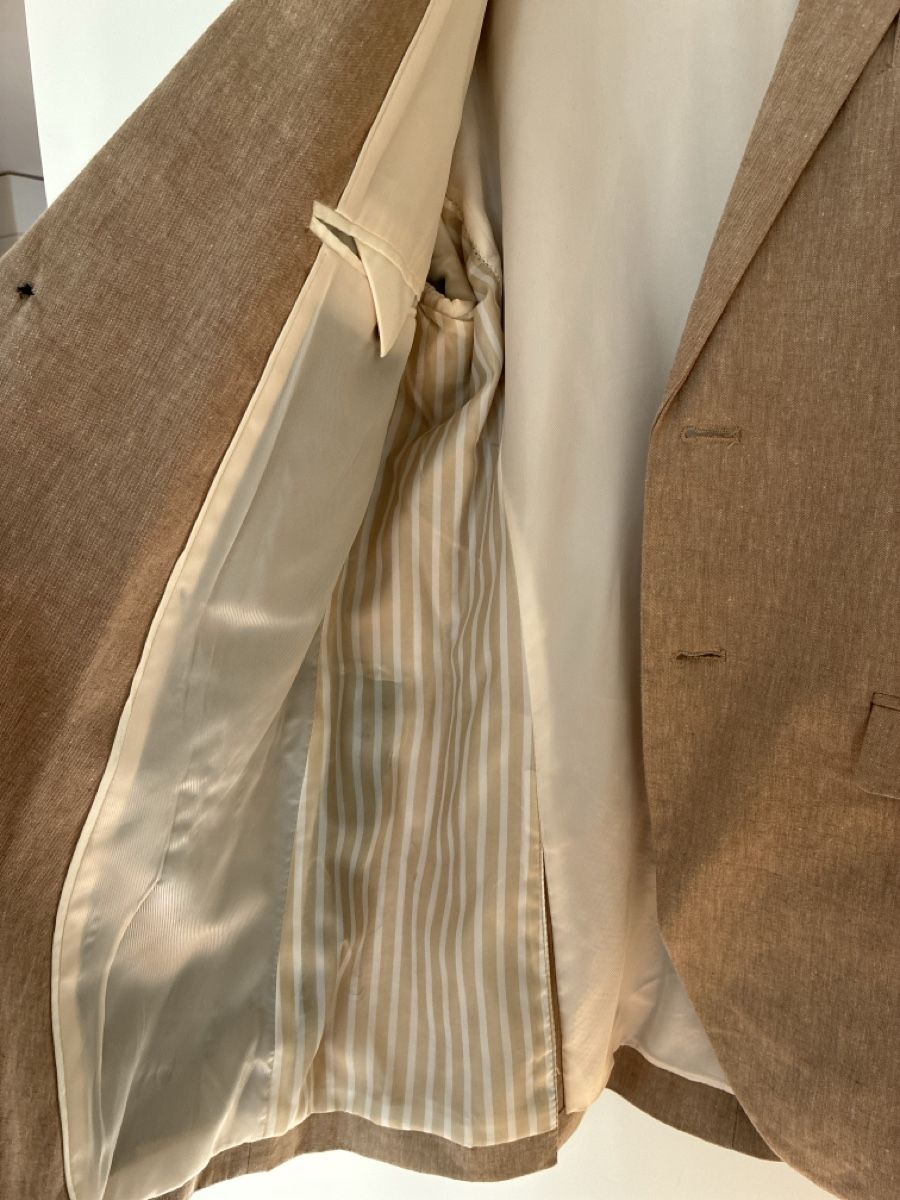 Giacche: Mens blazer beige linen blend two button front size M – Usato da Zürich venduto da davi97 1
