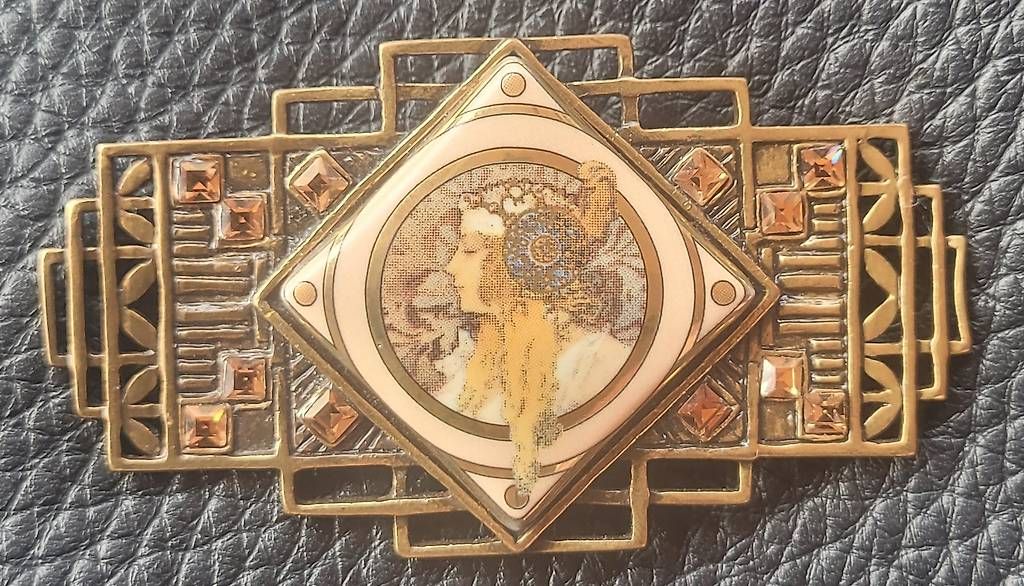 Spille & Fermagli: Vintage Goebel Brosche / Alphonse Mucha  – Usato da Wetzikon ZH venduto da goe_h7yc 4