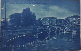 GENÈVE - Pont du Mont-Blanc la nuit