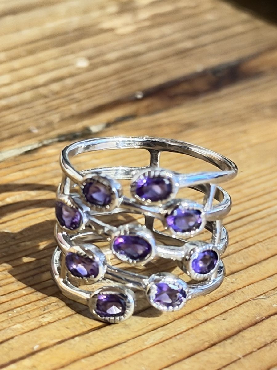 Bagues: Silberring mit Amethysten – Neuf (Voir description) à Donat par troja007 1