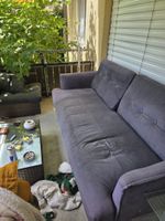 Sofa dunkelgrau mit Knopfsteppung guter Zustand