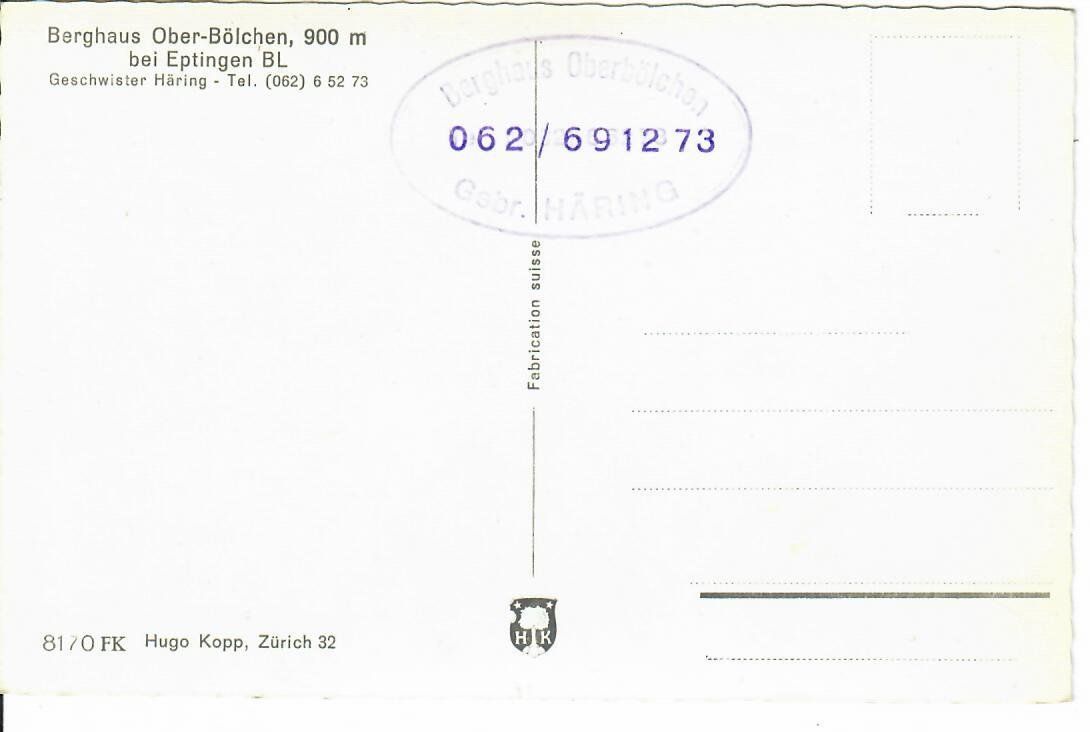 Cartoline postali: Ober - Bölchen bei Eptingen BL – Usato da Hochdorf venduto da Ziegel-16 1