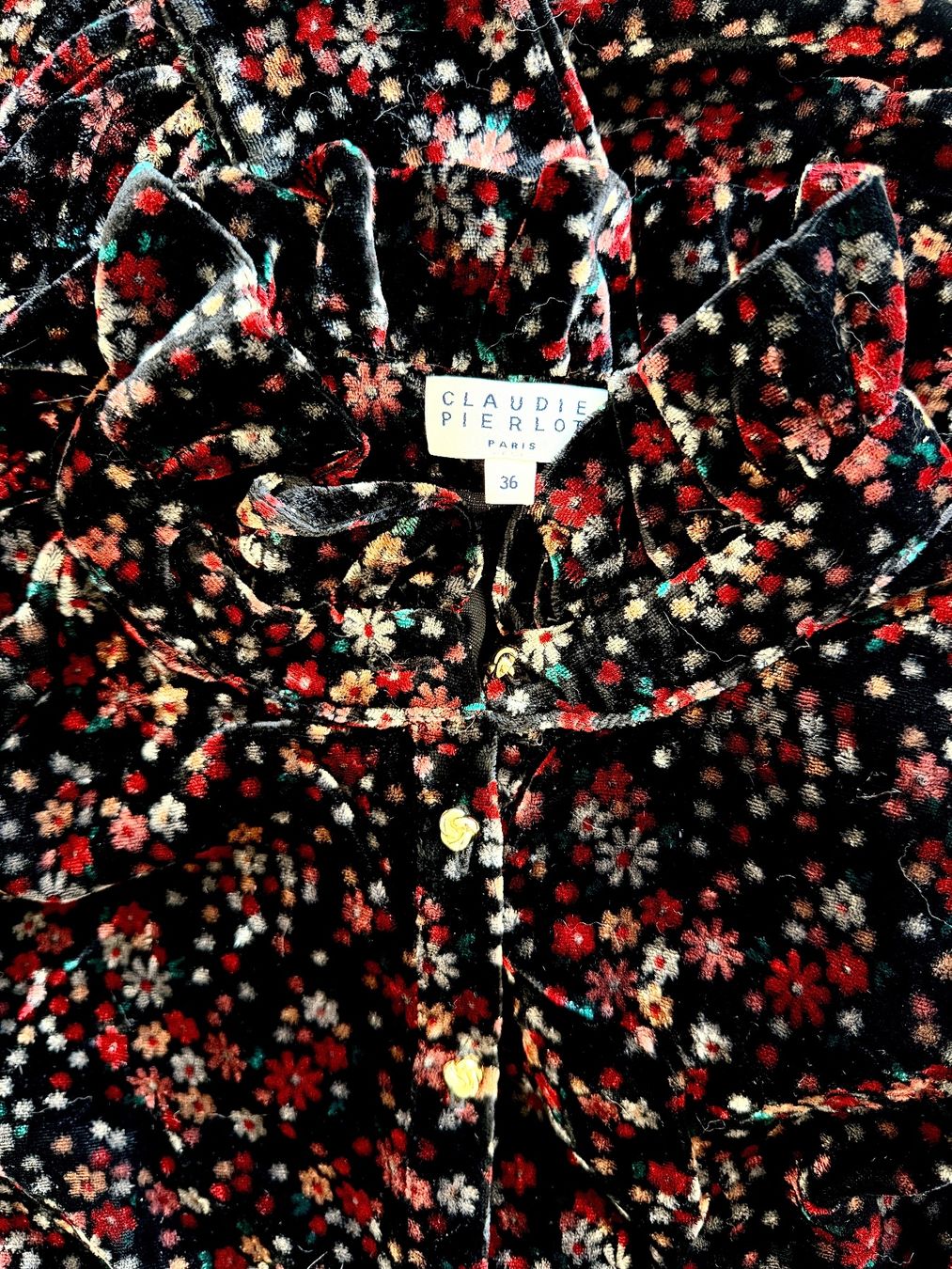 Claudie Pierlot Robes: Claudie Pierlot Paris Samtkleid mit Blumenmuster – D'occasion à Rapperswil SG par Johanna_S 2