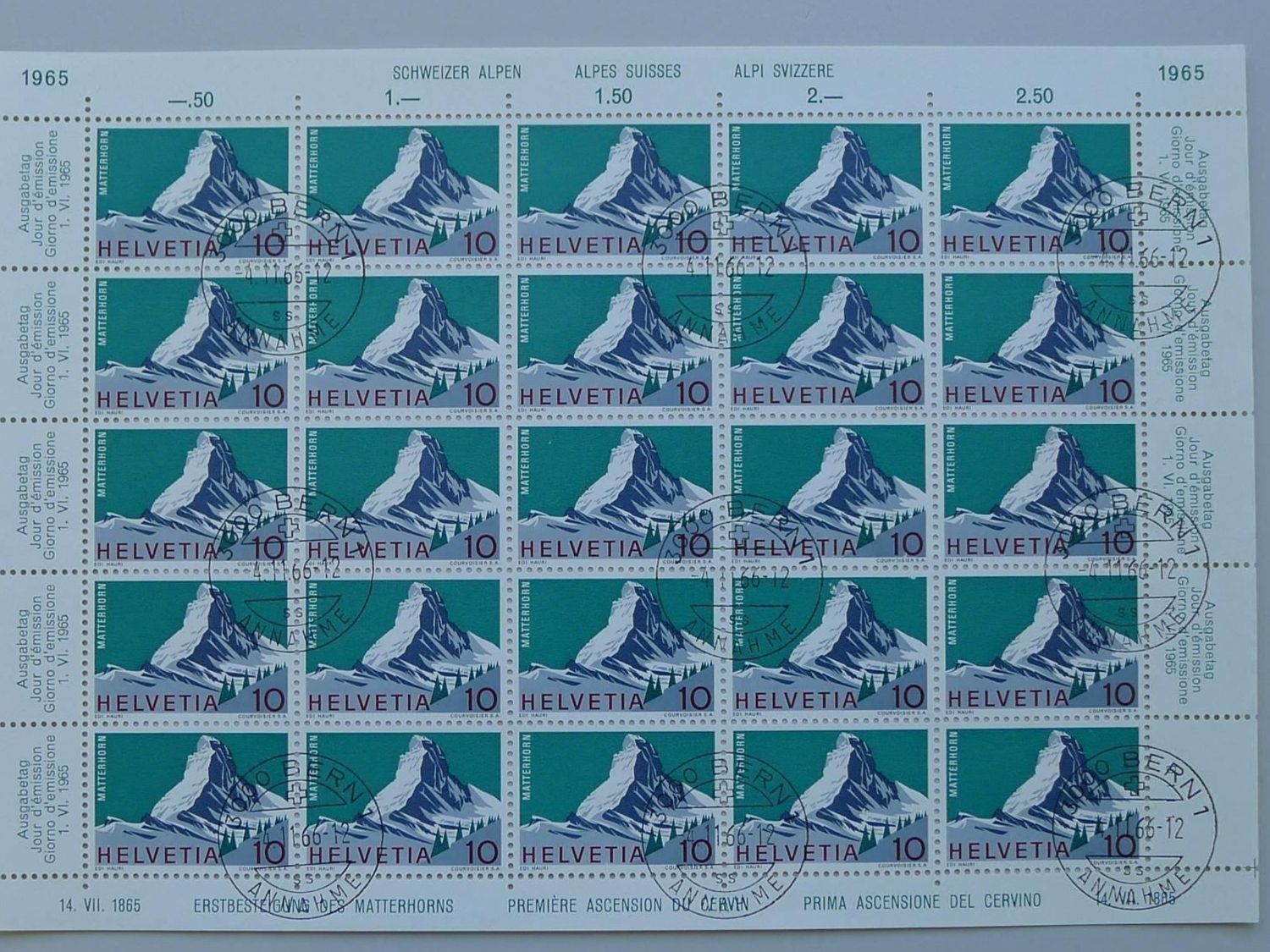 Tutti i francobolli: TOLLE SAMMLUNG, Berge + Eisvogel in ganzen Bogen +BRIEF 1966 – Usato da Sursee venduto da Luzernerraute 4