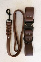 Hochweriges Leder-Halsband und Leine