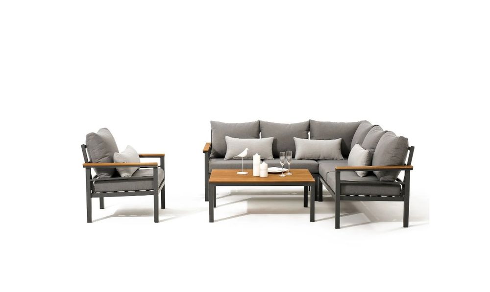 Lounge Garten / Terrasse grau 2 x 2 m, ohne Tisch & Sessel Kaufen auf