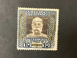 Österreich 1908, Mi 156, sauber gestempelt, 10 Kr., KP 100.-