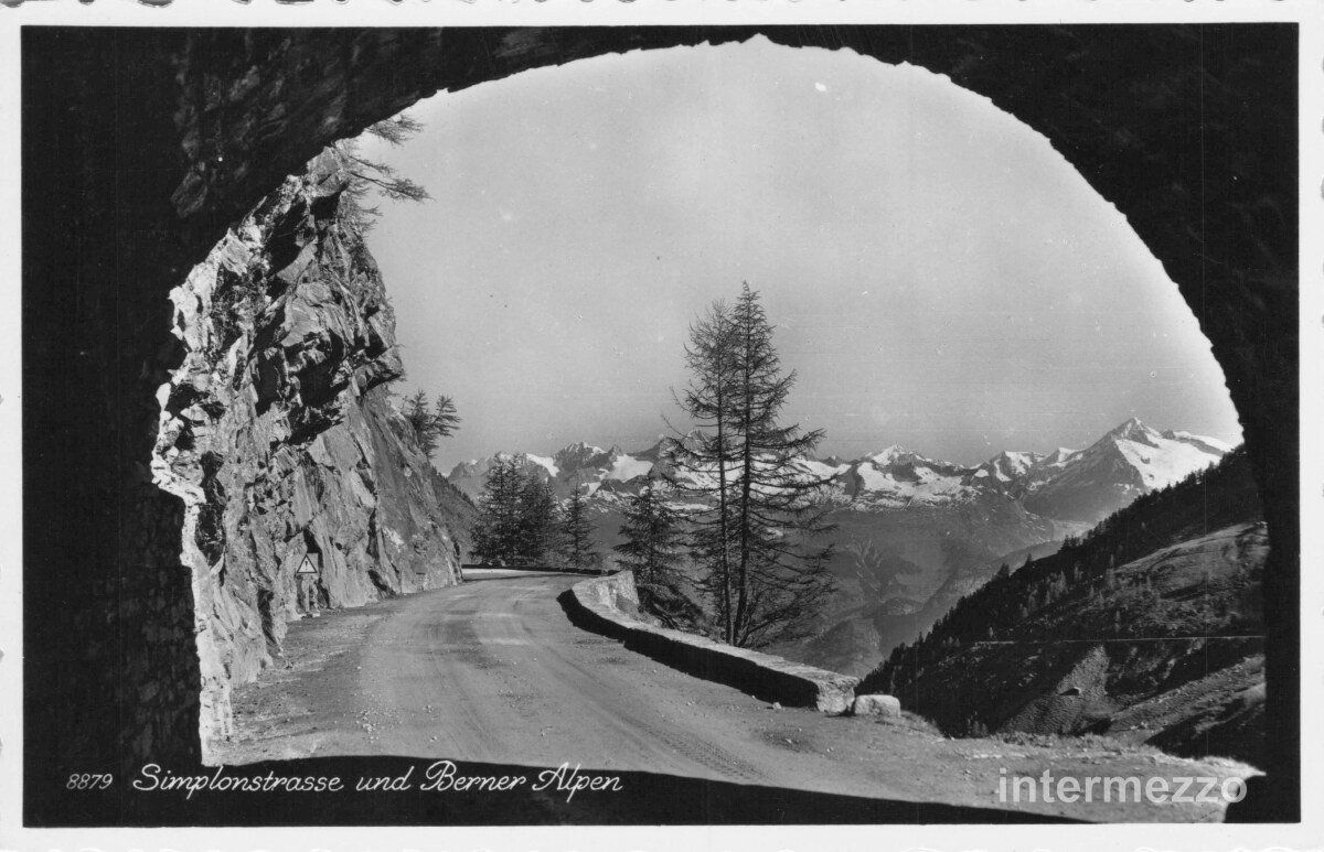 Cartoline postali: Simplon VS // Simplonstrasse Tunnel Berner Alpen – Usato da Basel venduto da intermezzo12