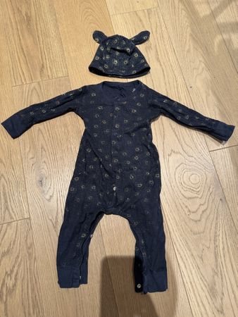 Glitzerndes Pyjama Petit Bateau 12M mit Mütze
