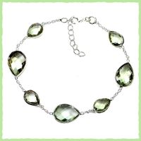 Grüner Amethyst Armband 925 Silber