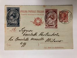 Italien 1913, 10c Ganzsache m. 2 Vignetten Verdi