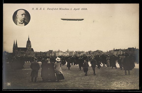 Foto & Poster: München, Graf Zeppelin bei seiner Fernf – Usato da Berlin venduto da bartko-reher