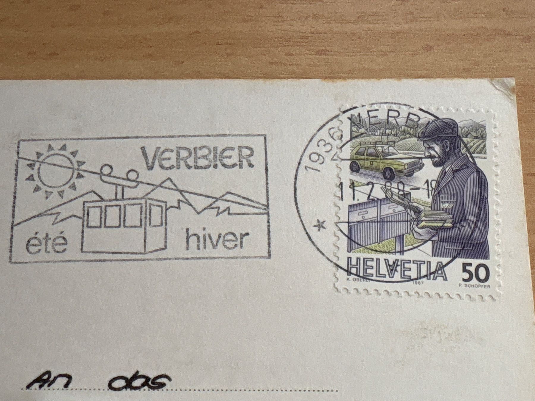 Ansichtskarten: Ansichtskarte Verbier mit Briefmarke gestempelt gebraucht – Gebraucht aus Ibach von lisch3 2