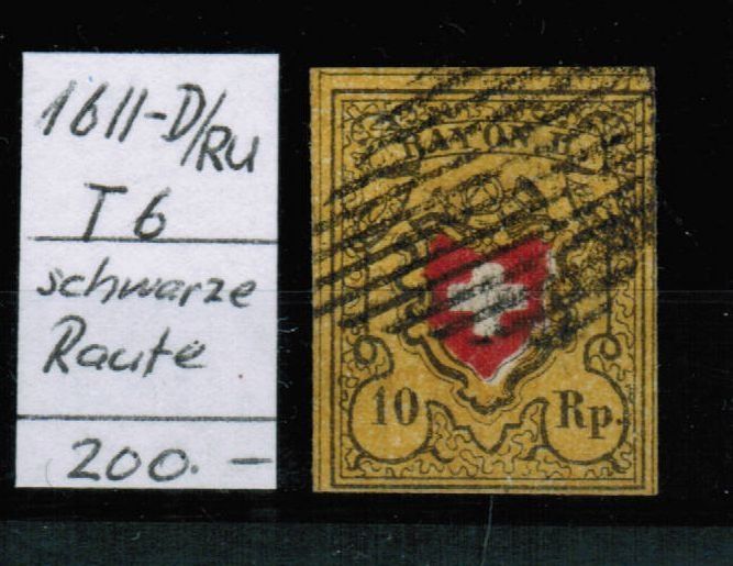 Alle Briefmarken: Rayon 16II - D/RU - T6 – Gebraucht aus Bern von peri02