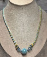 Larimar/Aquamarin Kordelkette