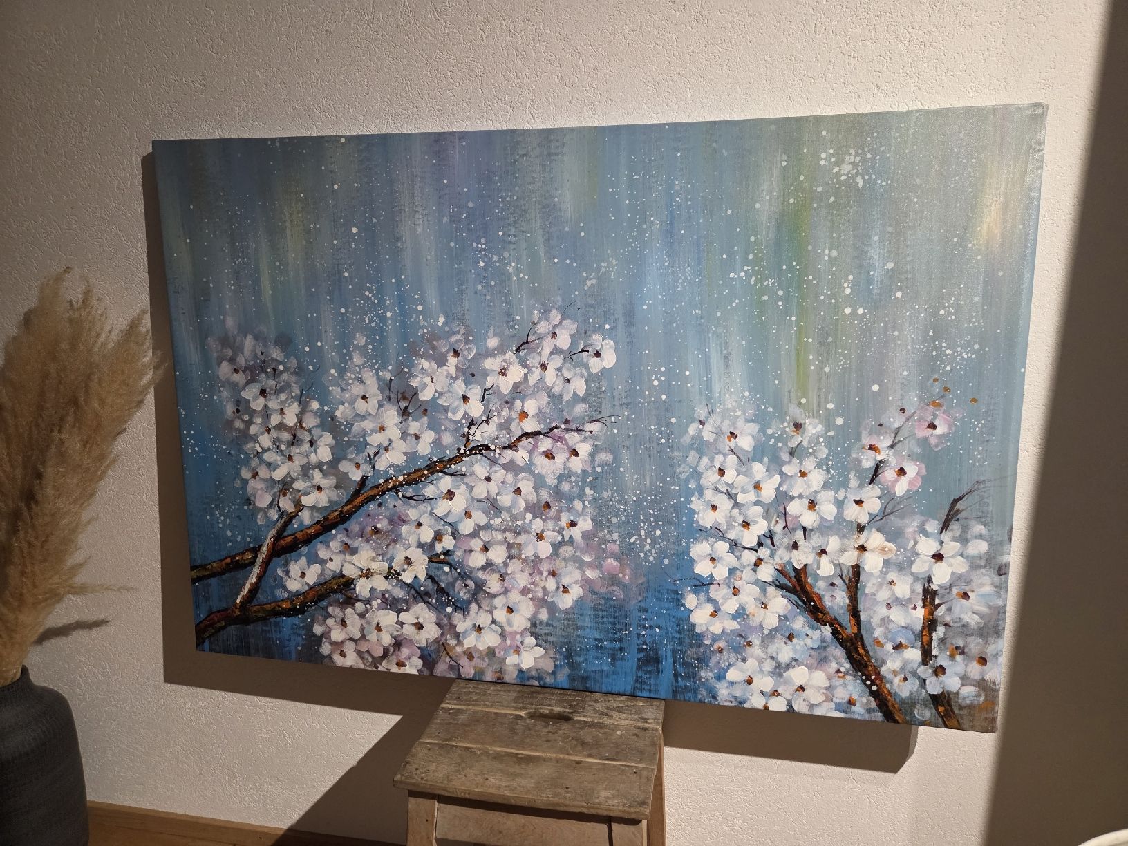 Gemälde: Gemälde Blumen abstrakt blau Grösse 120x80cm  – Gebraucht aus Uezwil von Jillenzio 2