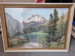 Original-Pastell-Gemälde Heiner Buchert, Ober-Engadin