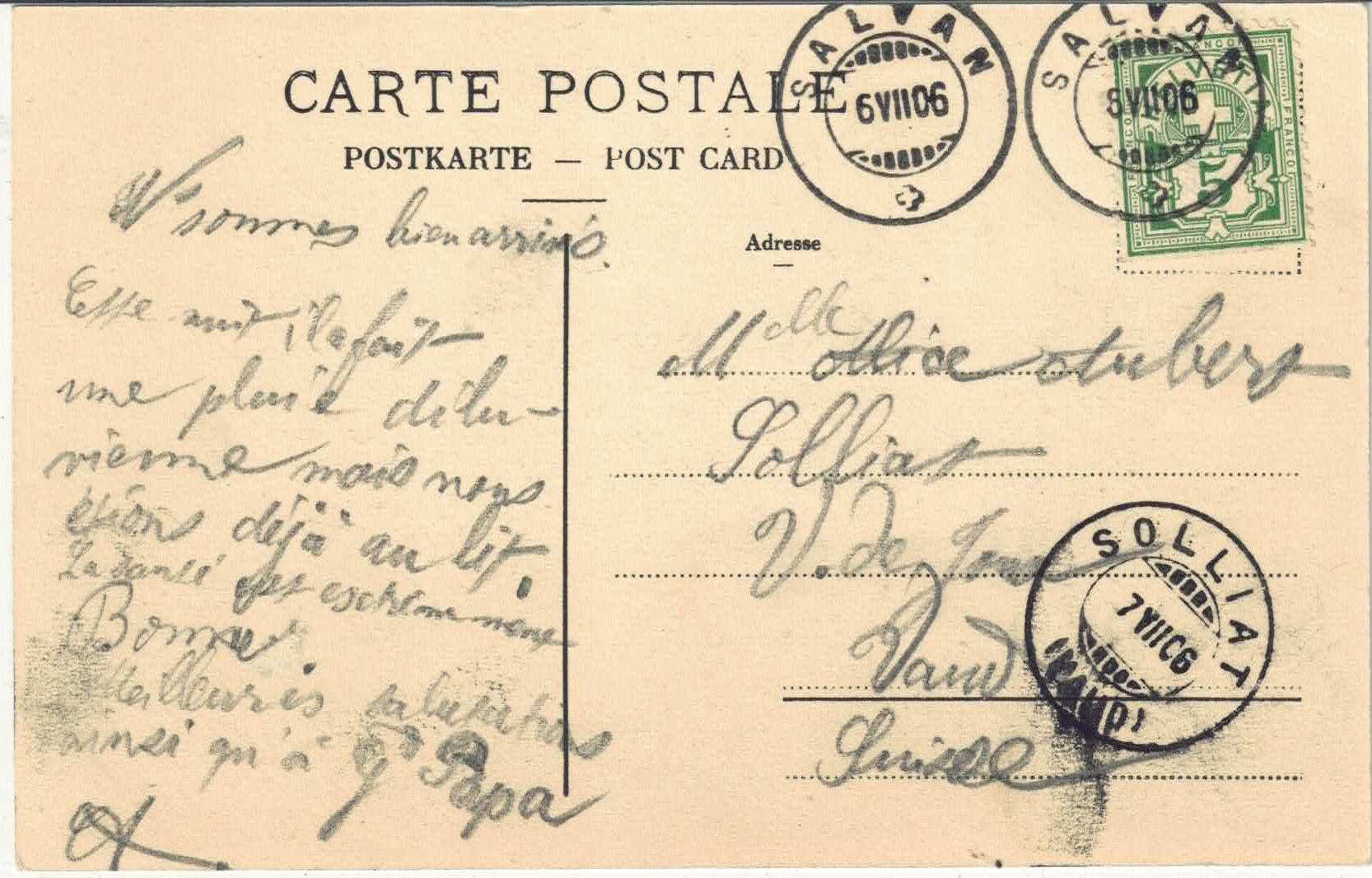 Cartoline postali: La Lechere s/Finhaut et le Mont-Blanc – Usato da Ettingen venduto da Kartenplanet 1