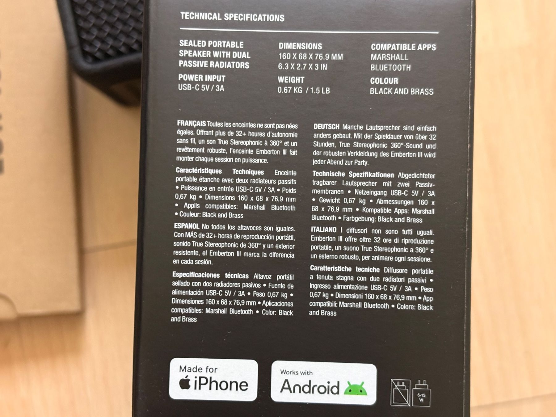 Marshall Casse acustiche: Marshall Emberton III Bluetooth Speaker – Nuovo (secondo la descrizione) da Spreitenbach venduto da SwissTradeMan 6