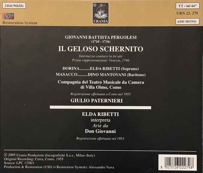 CD: Pergolesi - Il geloso schernito – Usato da Grüningen venduto da azulamarillo 1