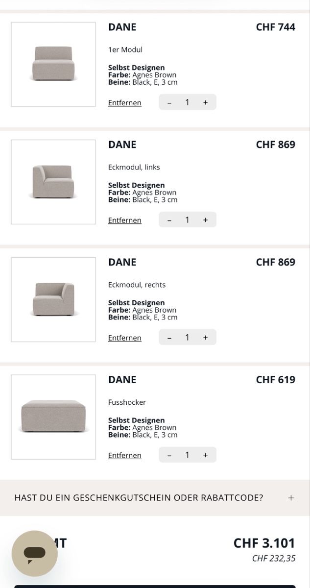 Sofas: SOFACOMPANY Modulsofa Dane – D'occasion à Stadel par mahurangi 3