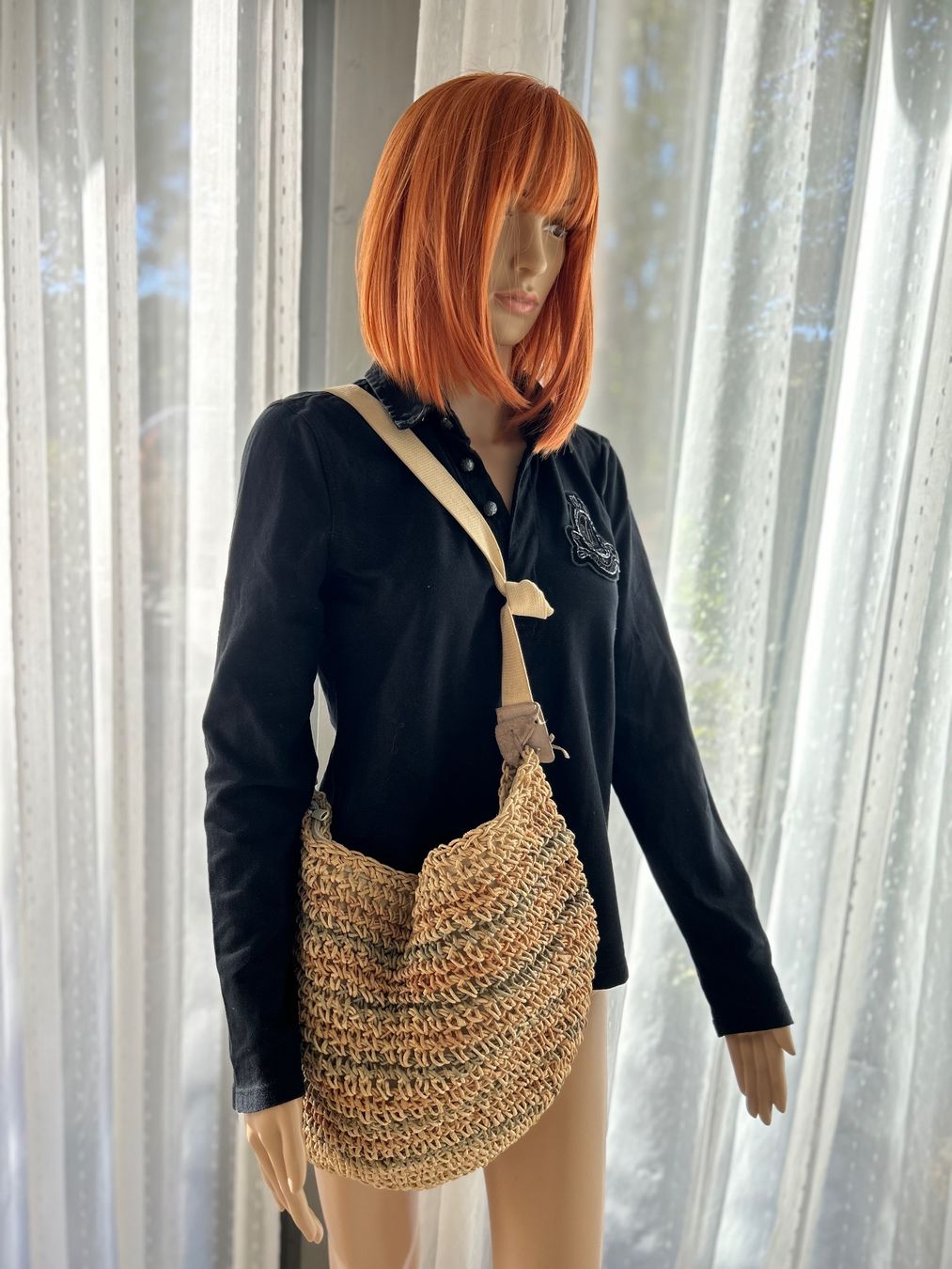 Borse da donna: Woven Shoulder Bag Beige Brown Striped Pattern – Nuovo (secondo la descrizione) da Saland venduto da ele_vc96 3