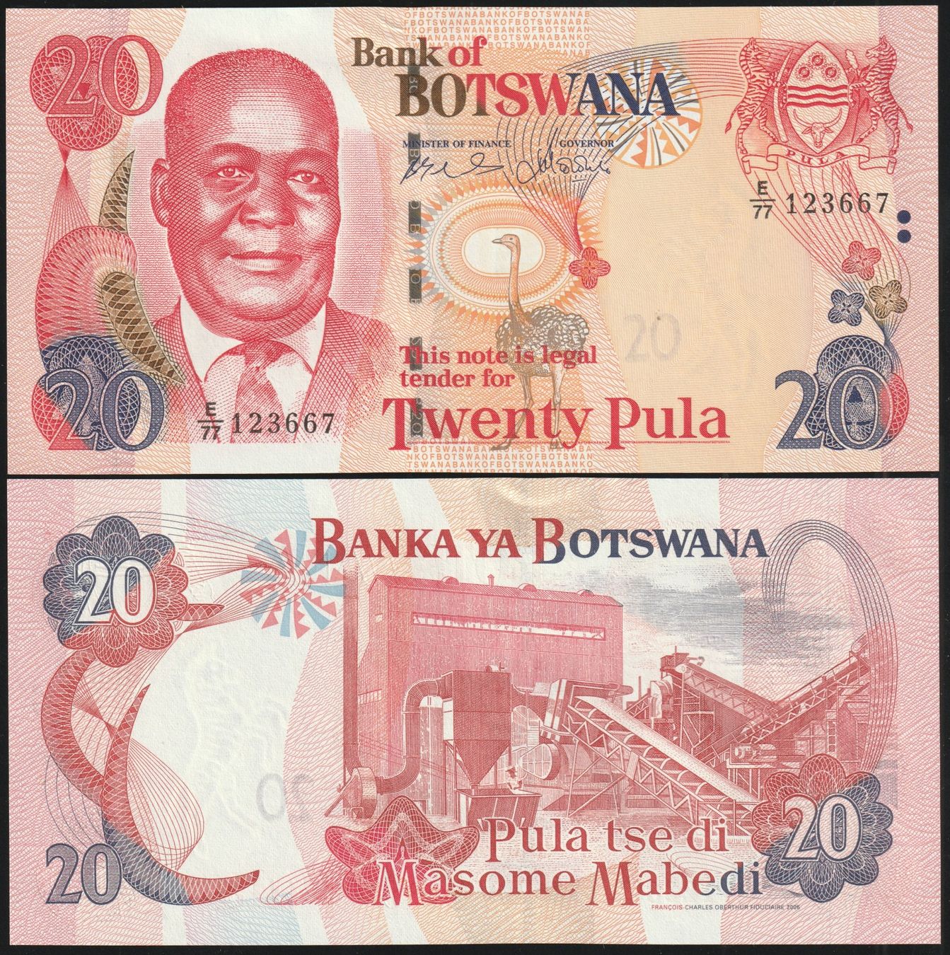 Banconote: Botswana 20 Pula UNC 2006 – Nuovo (secondo la descrizione) da Naters venduto da Radman