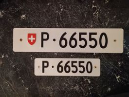 2x Nummernschild PTT Post 66550 ausrangiert