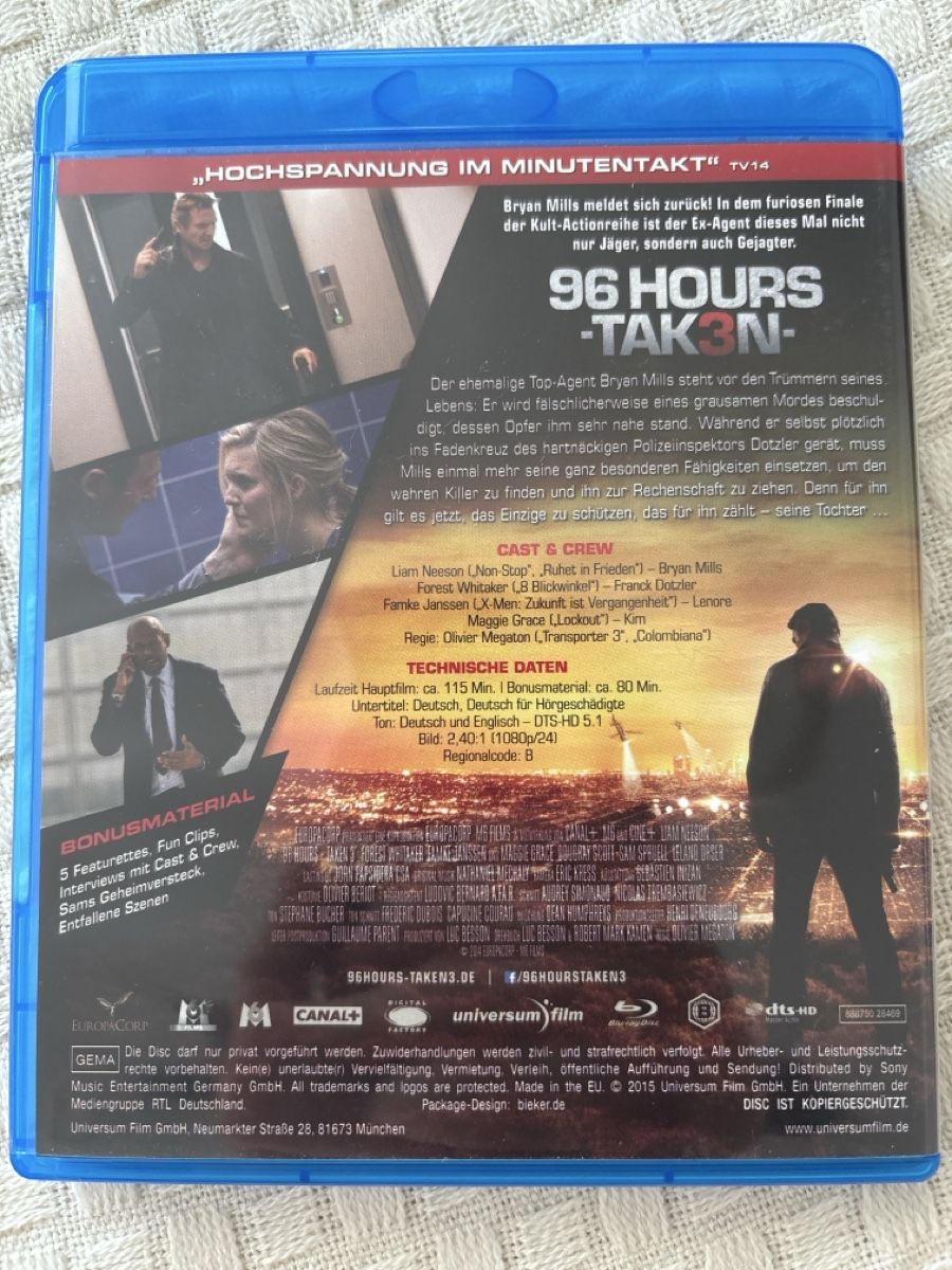 Alle DVDs: 96 hours taken trilogie bluray – Gebraucht aus Oberentfelden von Rabaelikus 3