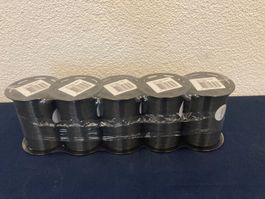 Geschenkbänder Poly, 5 Rollen, je 250 Meter, schwarz