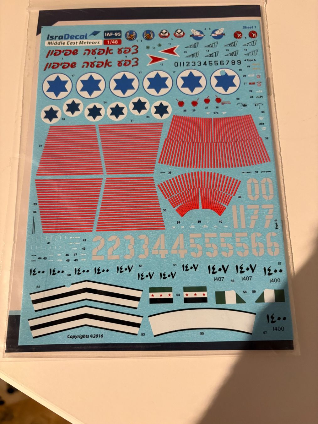 Kit di modellismo & Modellini statici: 1/48 MIDDLE EAST METEORS DECALS – Usato da MÜHLEDORF/SO venduto da tru_wsv8 1