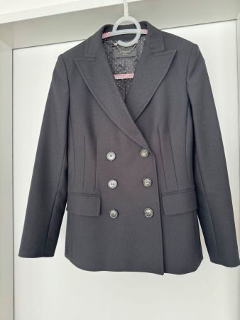 Wollblazer Gr. 34 Schurwolle Doppelreiher Elegant