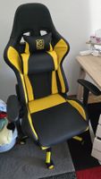 Gamer Sessel, verstellbare Höhe und Rückenlehne, 2 Kissen