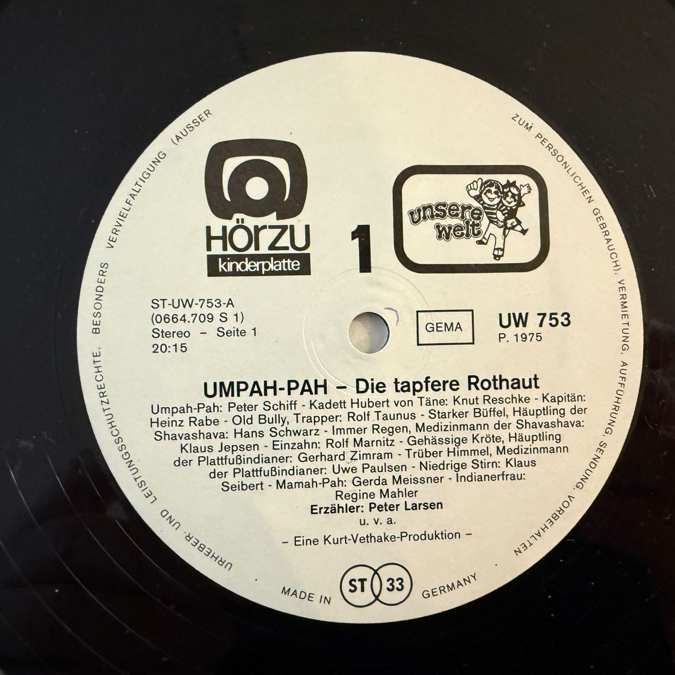 Dischi in vinile: UMPAH-PAH - DIE TAPFERE ROTHAUT – Usato da Zürich venduto da fehlton 3
