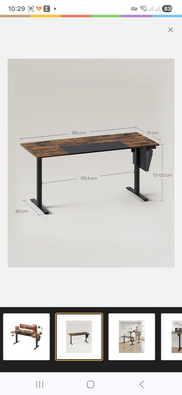 Scrivanie: Electric Standing Desk Rustic Wood Finish - Sit/Stand – Usato da Lenzburg venduto da Istvanl85 5