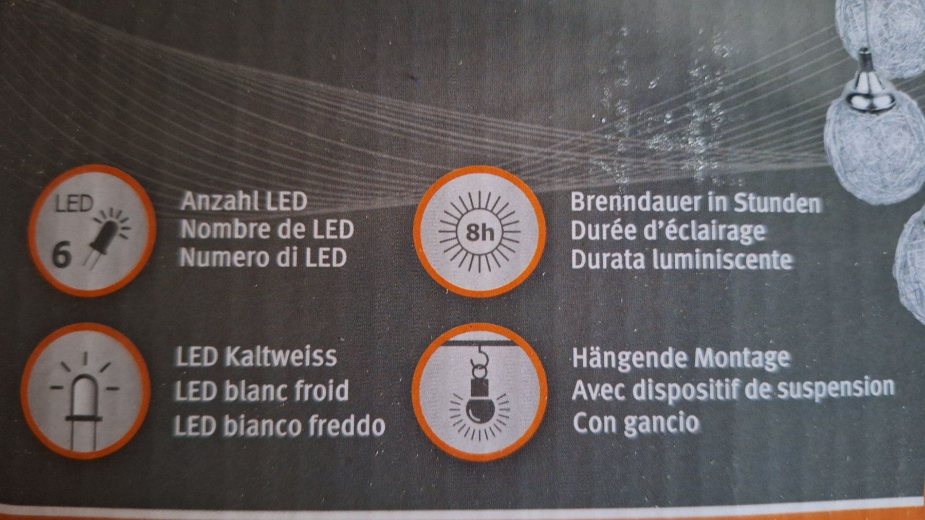 Tutte le decorazioni: LED Solarlampe , hängend ,6 Kugel – Usato da Dornach venduto da majo8689 6