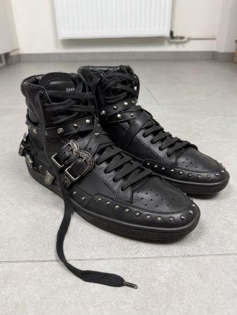 SS14 Saint Laurent SL08H Studded Buckle Strap Hightop Sneake
