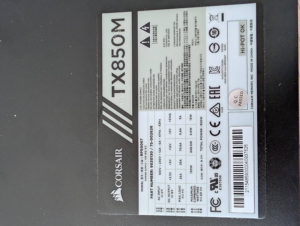 Corsair Componenti elettronici: Corsair TX850M 850W Netzteil – Usato da Bonau venduto da Patrick_L.