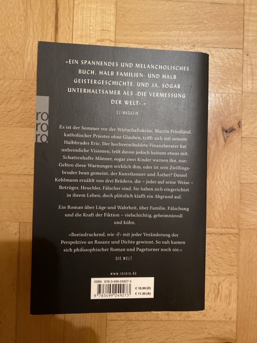 Livres: F - Daniel Kehlmann – D'occasion à Zürich par Wim-Broccoli 1