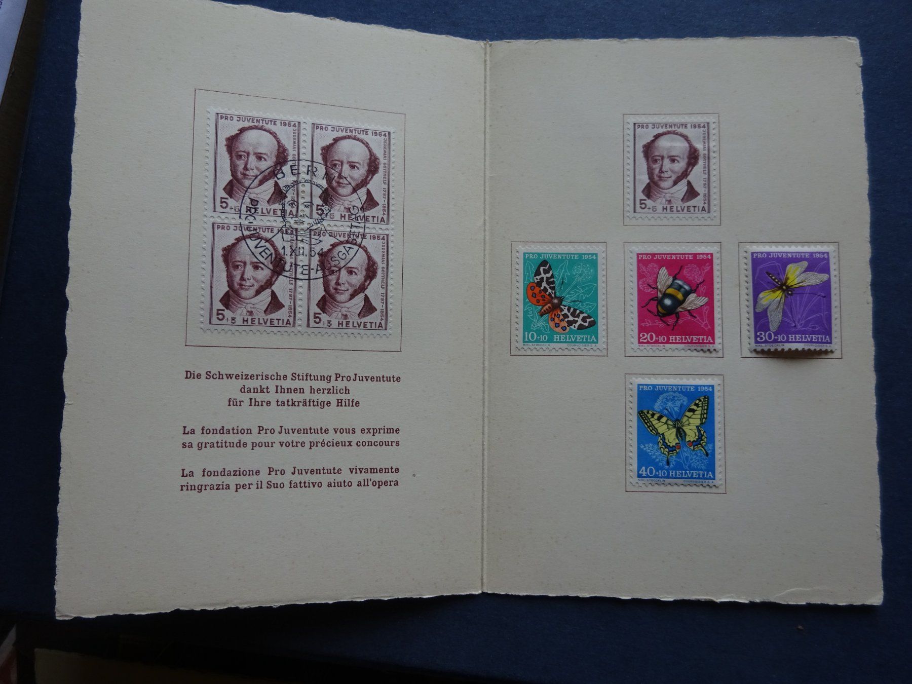 Tutti i francobolli: 1954 Pro Juventute Geschenk Folder, kleine Auflage – Usato da Appenzell-Steinegg venduto da adi1975 2