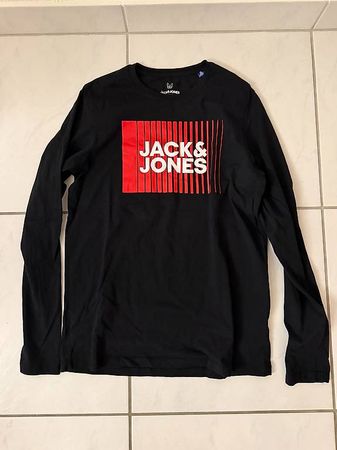 Jack & Jones Shirt langarm Grösse 176 mit rotem Druck (9)
