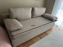Sofa beige 200 cm x 97 cm gebraucht guter Zustand