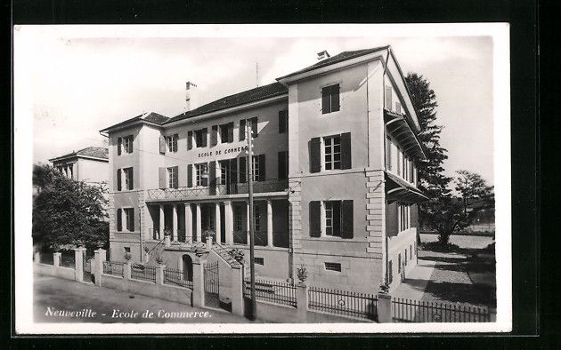 Ansichtskarten: AK Neuveville, Ecole de Commerce – Gebraucht aus Berlin von bartko-reher