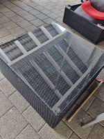 Rattanlounge mit Tisch schwarz/anthrazit