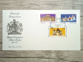 TR87 Enveloppe + Timbre Grenada 1977 Silver Jubilee QE2