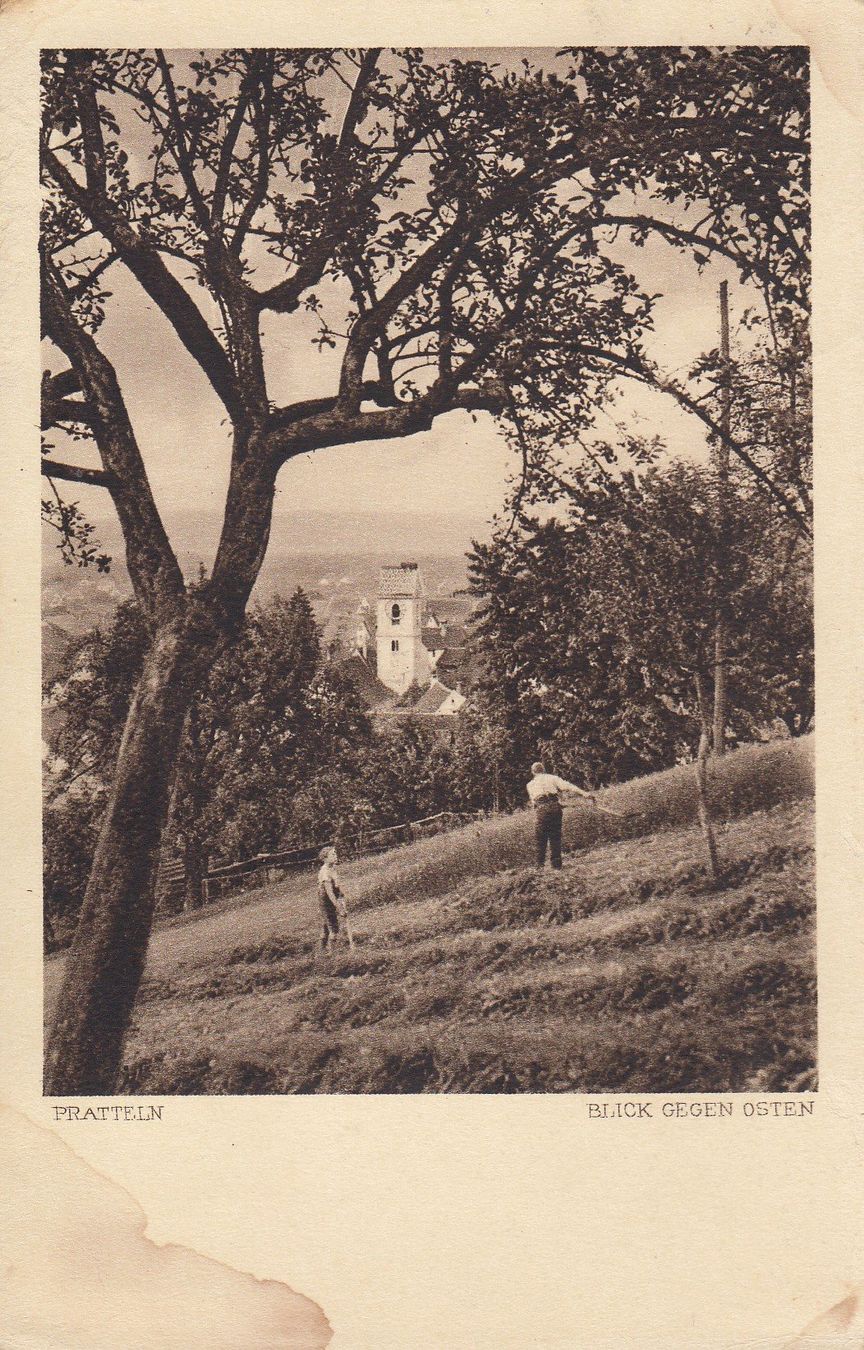Ansichtskarten: Pratteln  BL    -    Heuernte      um 1932 – Gebraucht aus Brig von Valcards54