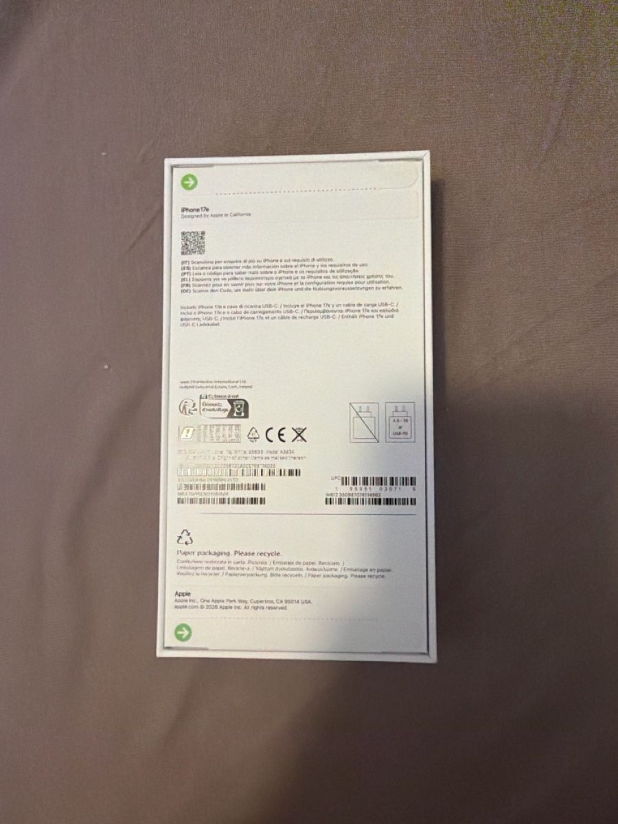 Apple Telefoni cellulari / Smartphones: Apple iPhone 17e 256GB Neu im Originalkarton – Nuovo e nell'imballaggio originale da St. Gallen venduto da ima_h6l9 1
