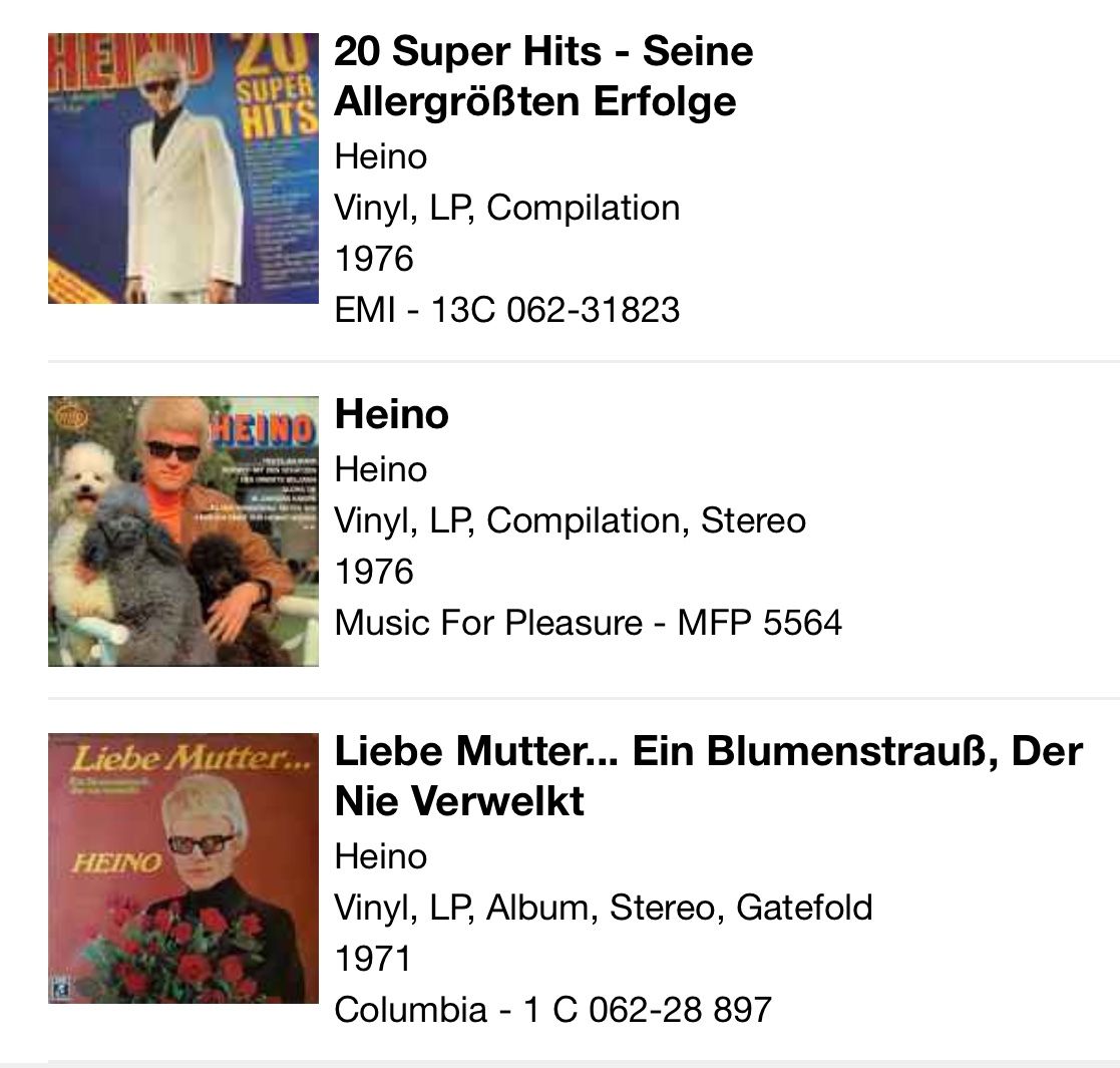 Dischi in vinile: Vinyl-Sammlung -  Heino – Usato da Döttingen venduto da zha_xh2w 1