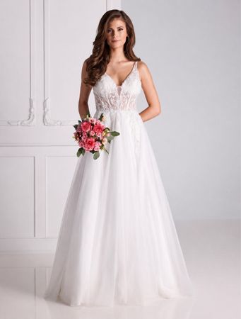 Brautkleid Spitze Tüll A-Linie Grösse 36 neu