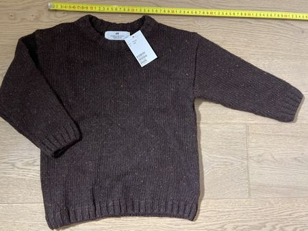 Neu: Kinder Woll-Strickpullover Gr 110/116 braun